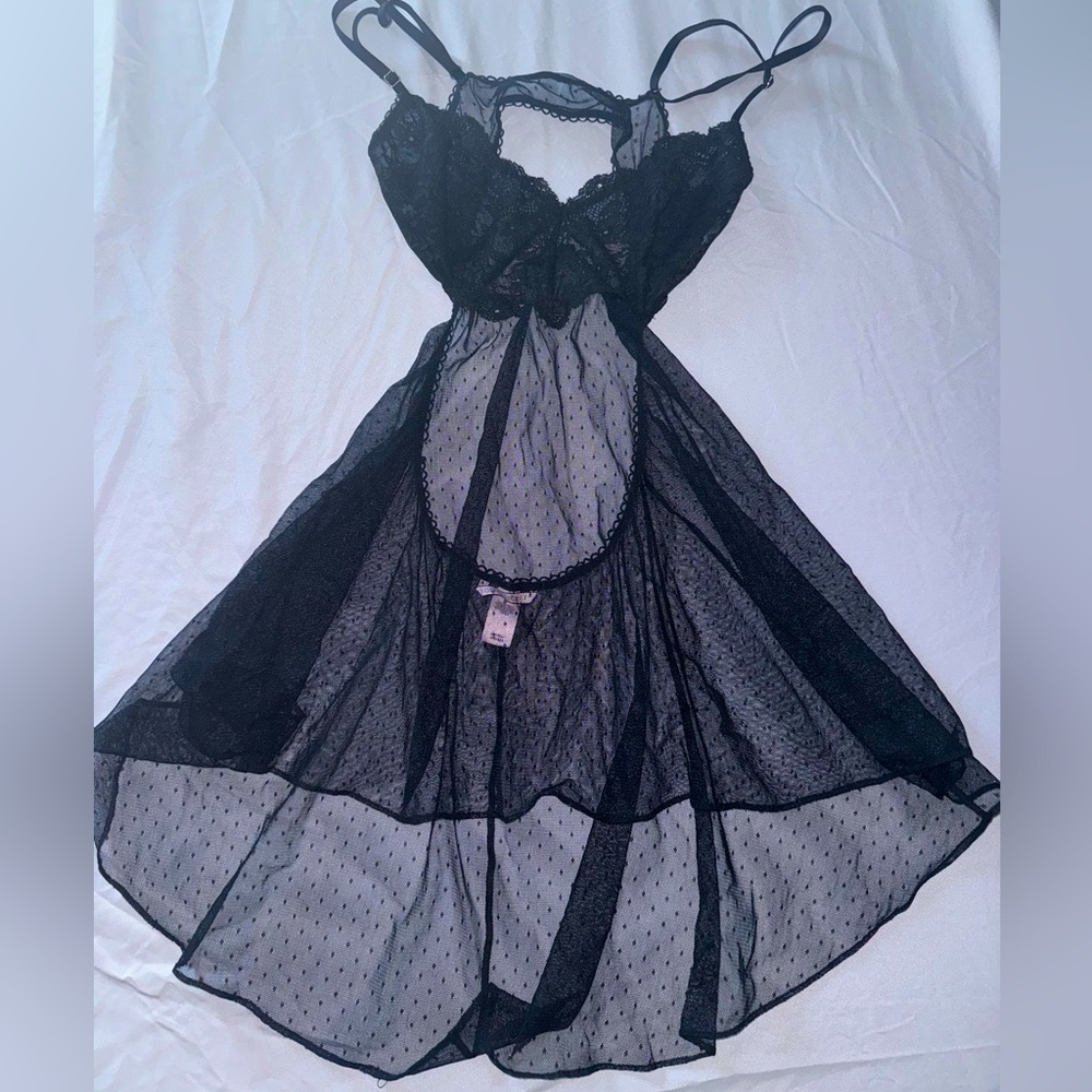 Victorias secret black lingerie baby doll🖤